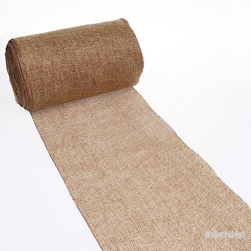 DEKO AS Shabby Chic bordslöpare med linneutseende, polyester luktfri, Cocos, 20 cm x 25 m 4250833854981