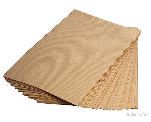Clairefontaine Ref 975006C Kraftpapper (25 ark) 70 x 100 cm storlek naturligt brun, slät sida och ribbad sida, 120 gsm papper, syrafri, pH neutral 3329689750066