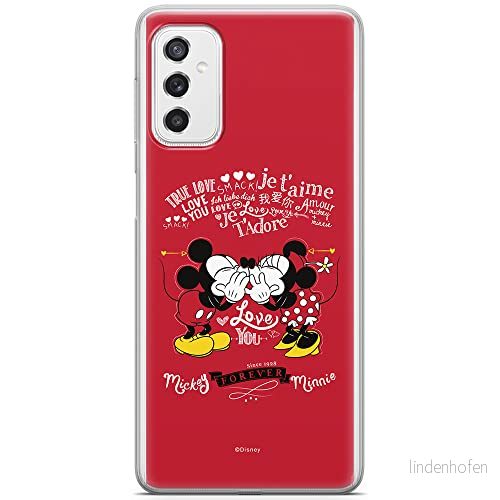 ERT GROUP mobiltelefonfodral för Samsung M52 5G originalt och officiellt licensierat Disney mönster Mickey & Minnie 005 optimalt anpassad till formen på mobiltelefonen, fodral tillverkad av TPU plast 5904805495397