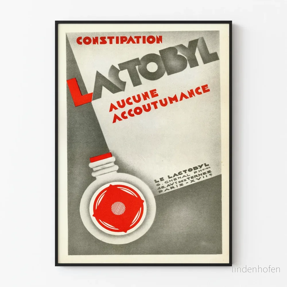 Vintageposter Lactobyl mot förstoppning Vintageposter Lactobyl mot förstoppning