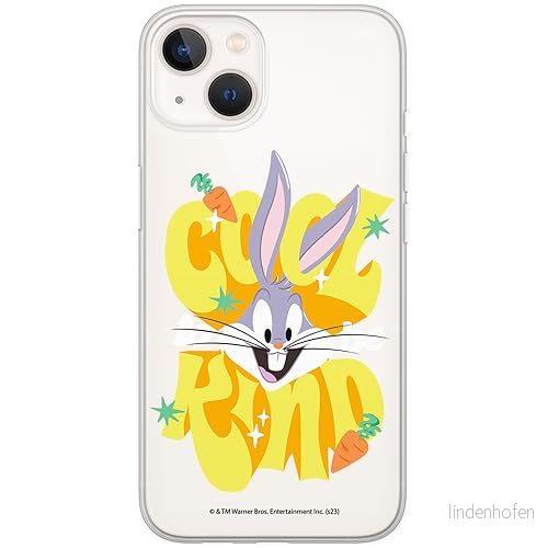 ERT GROUP mobiltelefonfodral för Iphone 13 MINI originalt och officiellt licensierat Looney Tunes mönster Bugs 014 optimalt anpassad till formen på mobiltelefonen, gedeeltelijk transparant 5905795076191