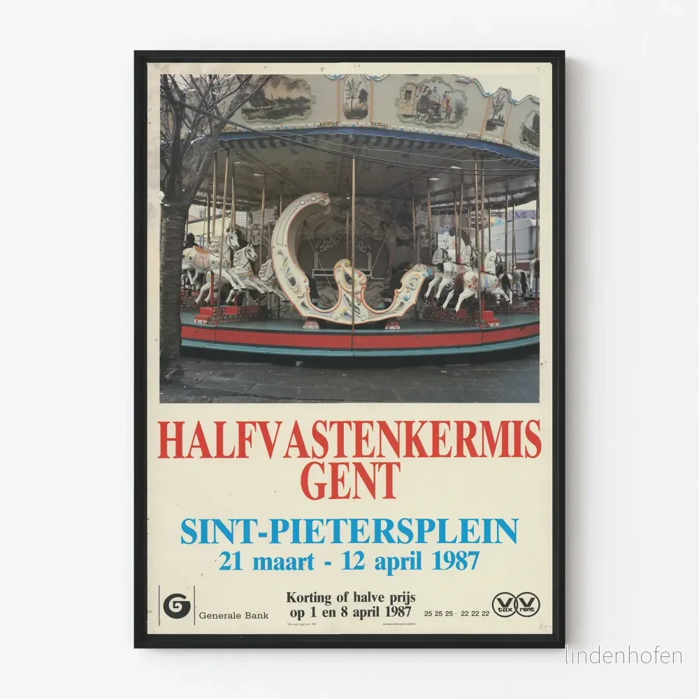 Vintageaffisch Kermesse Halvfasten Gent 1987