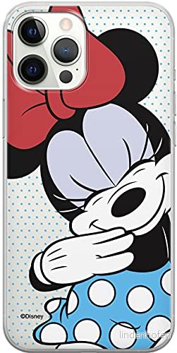 ERT GROUP mobiltelefonfodral för Apple Iphone 12/12 PRO originalt och officiellt licensierat Disney mönster Minnie 033 Vit optimalt anpassad till formen på mobiltelefonen, gedeeltelijk transparant 5903537979311
