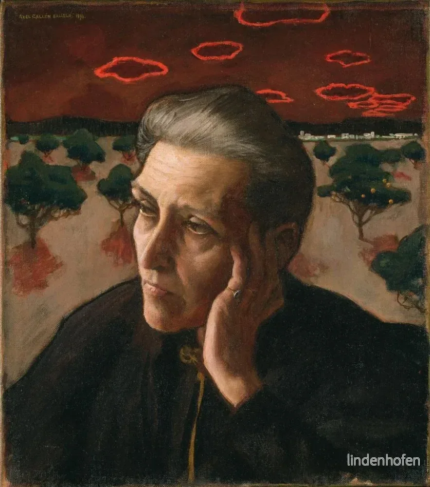 Målning La Mère des artistes - Akseli Gallen-Kallela | Konsttryck - Bild 2