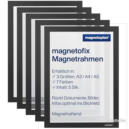 magnetoplan 1130412 Magnetofix magnetisk ram 5 pack färg: Svart 4013695016382