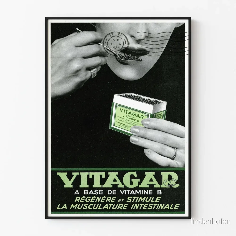 Vintage Vitagar-Poster - Väggdekoration för Hälsa och Välbefinnande