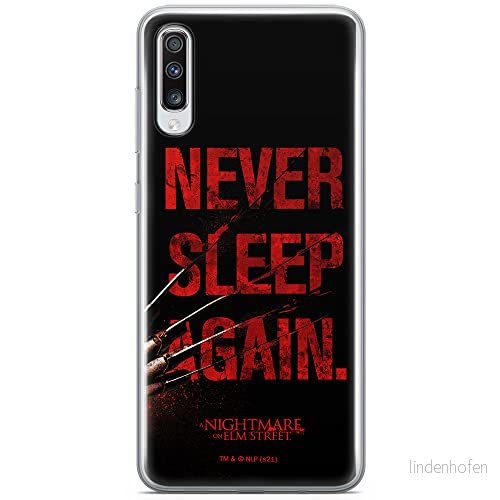 ERT GROUP mobiltelefonfodral för Samsung A70 originalt och officiellt licensierat Horror mönster Nightmare of Elm Street 003 anpassad till formen på mobiltelefonen, fodral tillverkad av TPU plast 5905511074852