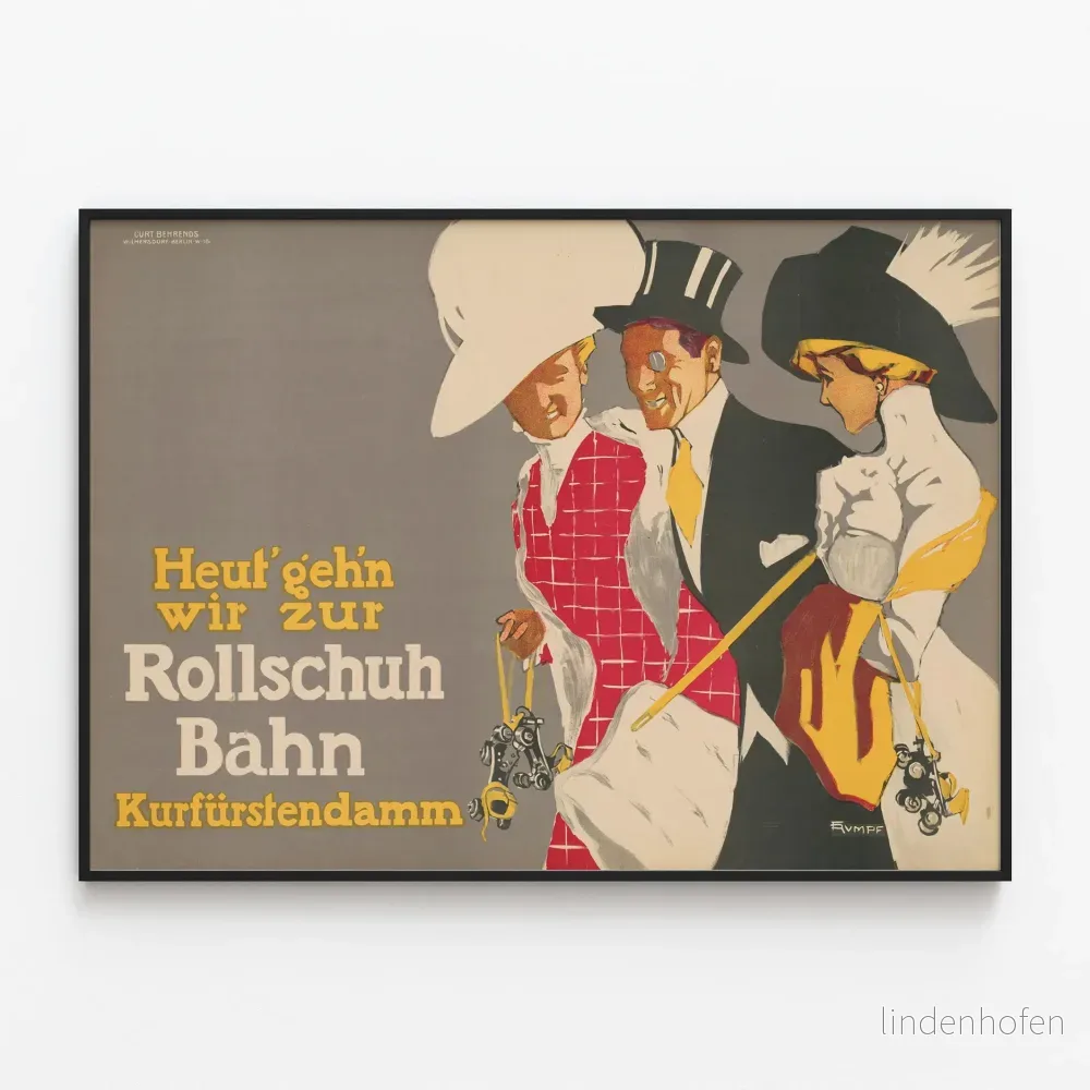 Vintageposter för rullskridskobana Kurfürstendamm