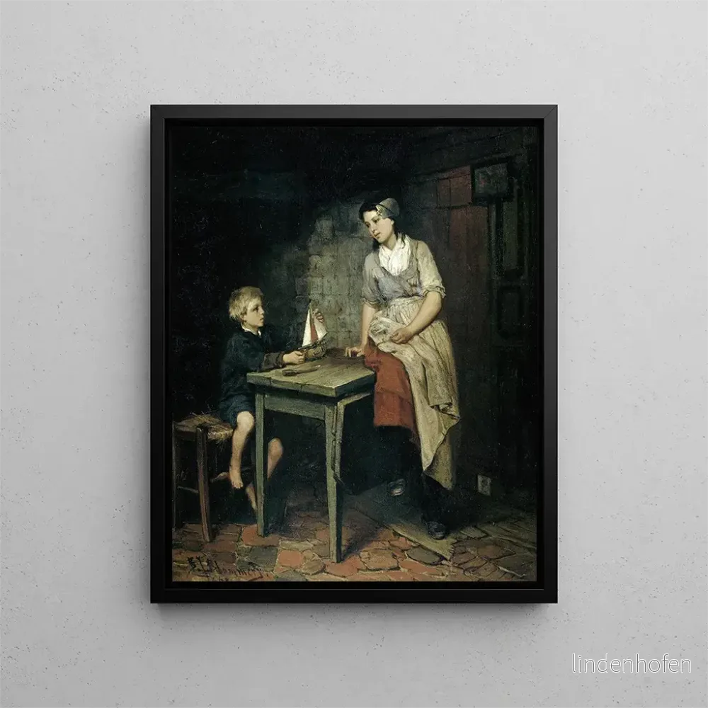 Målning Les enfants du pêcheur - Bernardus Johannes Blommers | Konsttryck