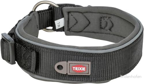 TRIXIE Premium halsband, storlek L XL, halsomkrets 5362 cm/50 mm i svart steglöst justerbart hundhalsband för medelstora till stora hundar, neoprenvadderat 1995901 4053032658608