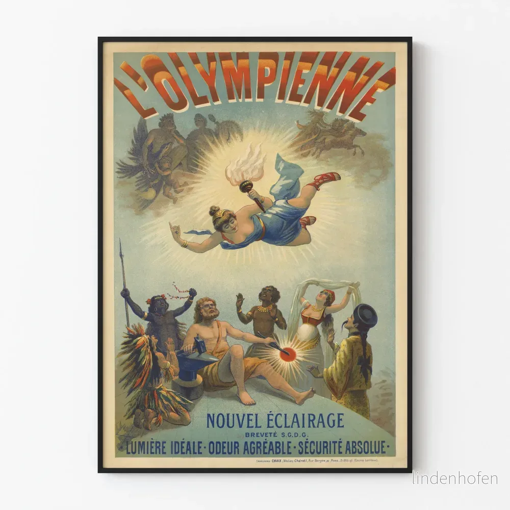 Vintageposter L'Olympienne - Ny belysning med perfekt ljus