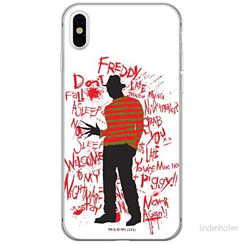 ERT GROUP mobiltelefonfodral för Iphone X/XS originalt och officiellt licensierat Horror mönster Nightmare of Elm Street 010 anpassad till formen på mobiltelefonen, fodral tillverkad av TPU plast 5905511092368