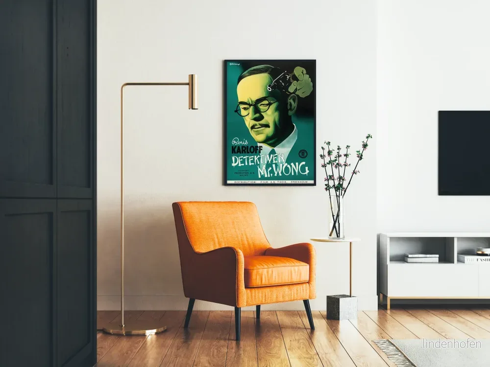 Vintageposter Mr. Wong detektiv - retro väggdekoration - Bild 2
