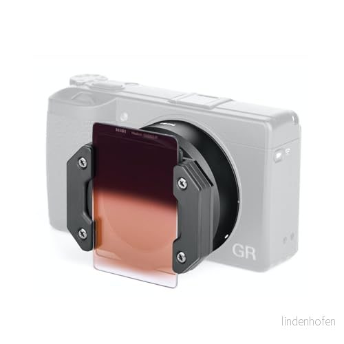 NiSi P1 filtersats för Ricoh GR III kompakt kamerahållarsystem med 5 fyrkantiga filter, adapterring och ersättningslinsring essentiell kamera skott fototillbehör 6971634249988