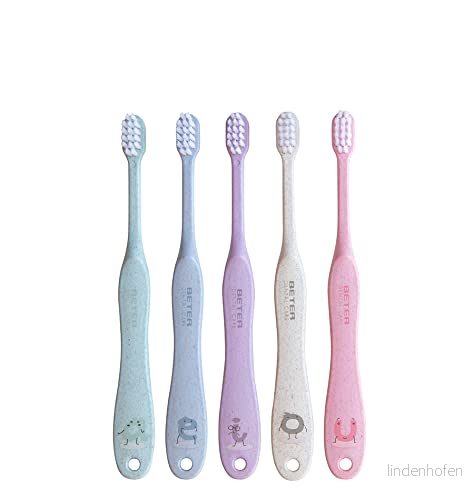 Beter mjuka tandborstar för vuxna, filament med aktivt kol, BPA fri, handtag gjord av vetefibrer, hållbar och återvinningsbar, 5 pack Dental Care 8412122219901
