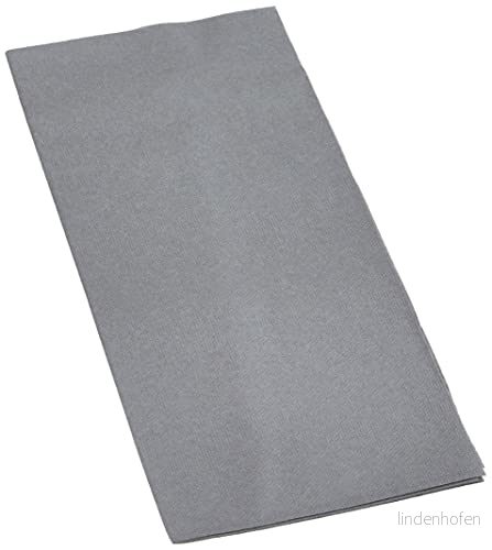 Alvotex CHIC Airlaid 50 servetter, 1/8 veck tygduk, högklassig engångsservett, 39 x 40 cm, grå 3830017654821