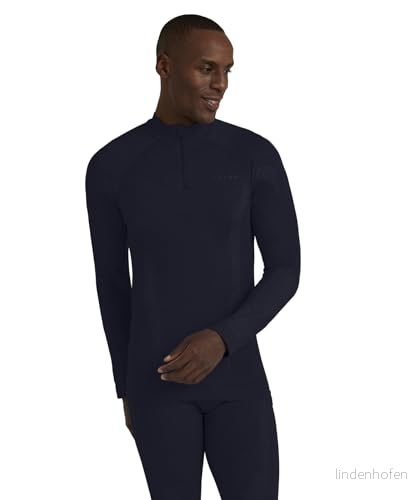 FALKE herr Baslager Ovandel Wool-Tech High Zip Neck M L/s Sh ull funktionsmaterial snabbtorkande 1 del, Blå Space Blue 6116, XL 4067112090738