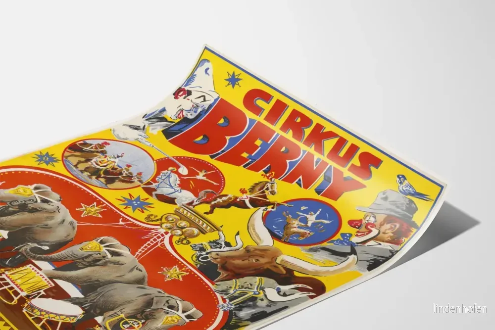 Vintageaffisch för väggdekoration Cirkus Berny 1963 - Bild 3