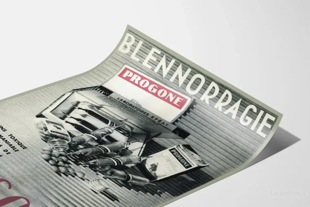 Vintage reklamposter för Progone – Retro medicinsk väggdekoration - Bild 3
