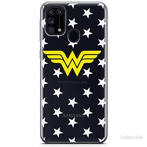 ERT GROUP mobiltelefonfodral för Samsung M31 originalt och officiellt licensierat DC mönster Wonder Woman 006 optimalt anpassad till formen på mobiltelefonen, gedeeltelijk transparant 5904805478369