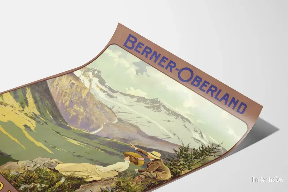 Vintageposter Berner Oberland Adelboden 1400m Schweiz - Bild 3