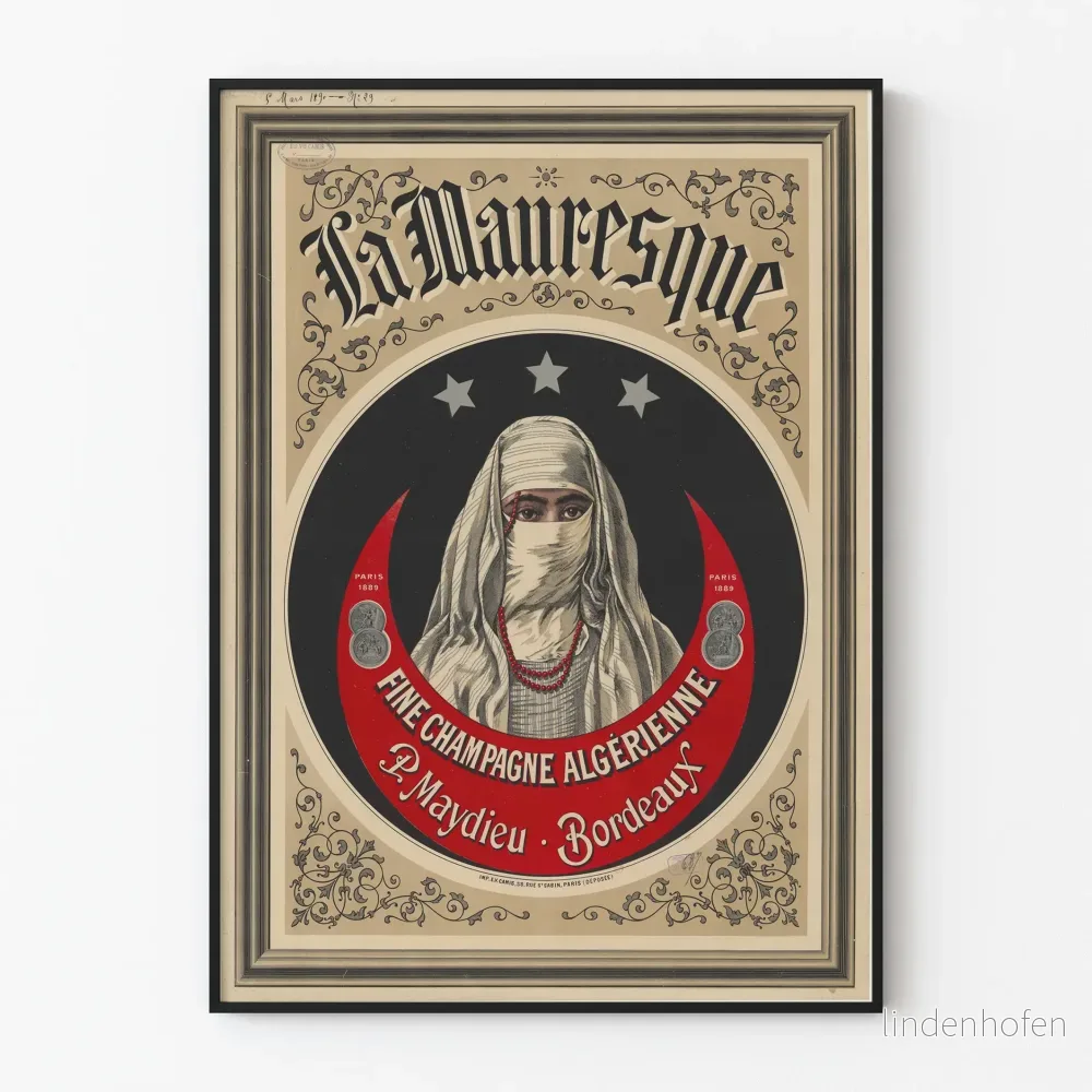 Vintageposter La Mauresque Fine Champagne Algerien Bordeaux