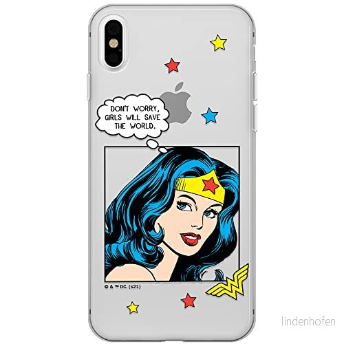 ERT GROUP mobiltelefonfodral för Apple Iphone XS Max originalt och officiellt licensierat DC mönster Wonder Woman 028 Vit optimalt anpassad till formen på mobiltelefonen, gedeeltelijk transparant 5903932942583