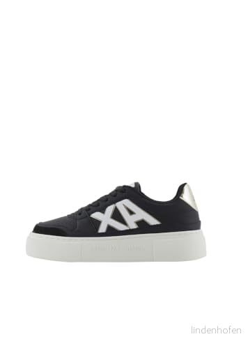 Armani Exchange LACE UP Sneaker Sneakers, Storlek: 39, Black/pale gold Skinnimitation/textil 8058997238908