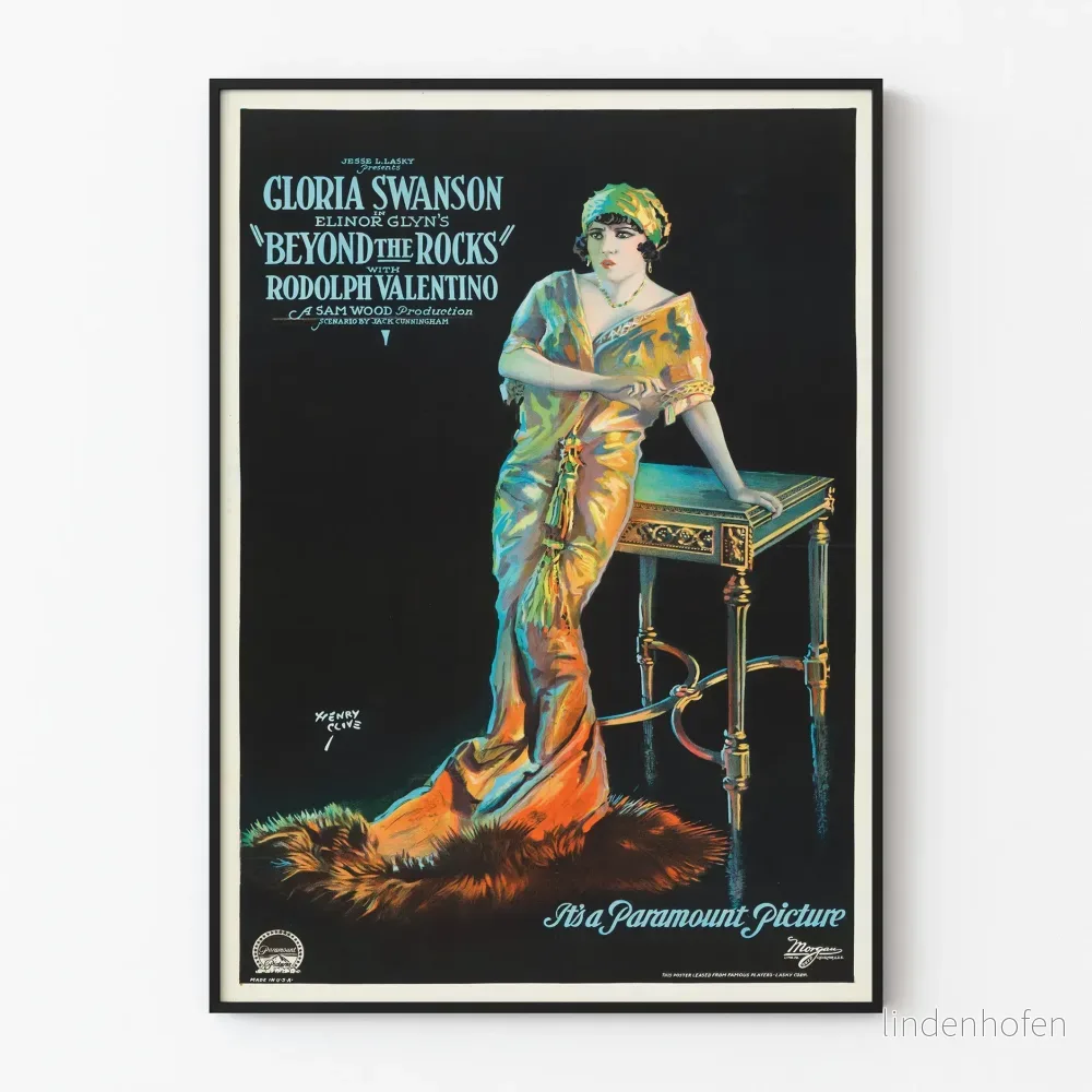 Vintageaffisch Beyond the Rocks med Gloria Swanson