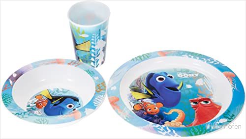 Disney 784450 Hitta Dorie mikrovågsugnuppsättning, tallrik, kopp 8412497845507