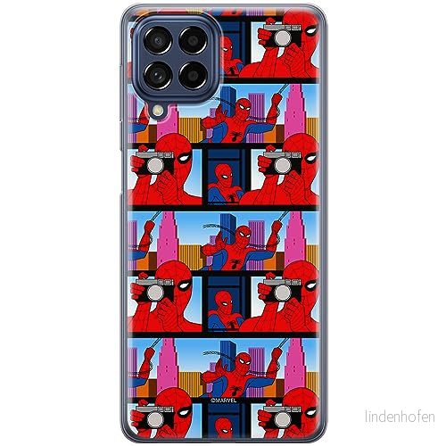 ERT GROUP mobiltelefonfodral för Samsung M33 5G originalt och officiellt licensierat Marvel mönster Spider Man 038 optimalt anpassad till formen på mobiltelefonen, fodral tillverkad av TPU plast 5905795013646