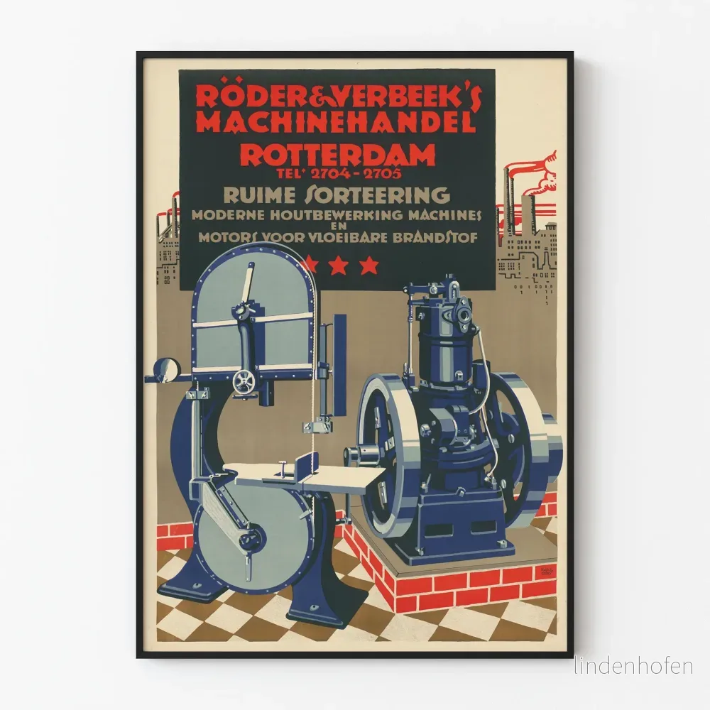 Industriell poster Rôder & Verbeek Rotterdam för väggdekoration