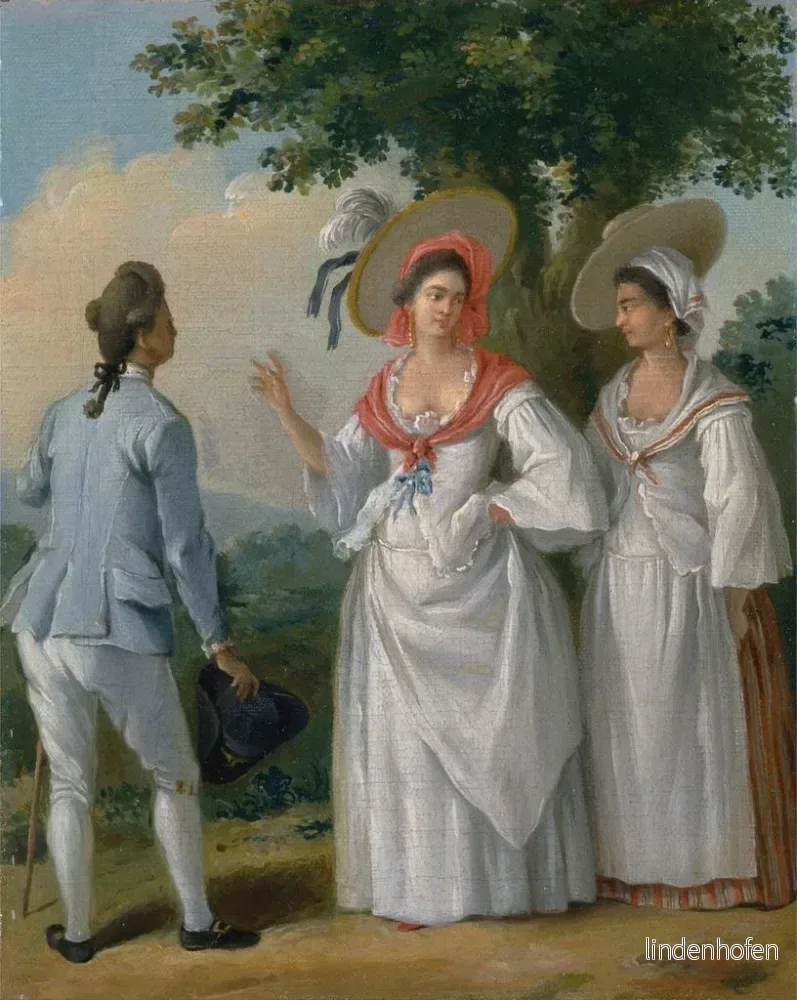 Målning av fria kreolska karibiska i elegant klädsel - Agostino Brunias - Bild 2
