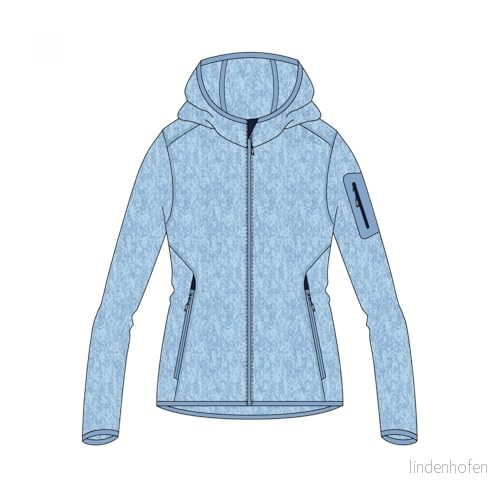 CMP Woman Jacket Fix Hood, B. Blue, 52 8050243220071