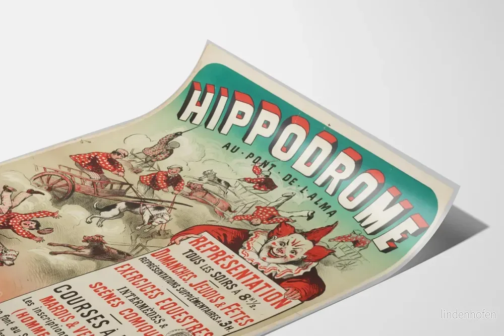 Vintageposter Hippodromen vid Pont de l'Alma – Konstnärlig väggdekoration - Bild 3