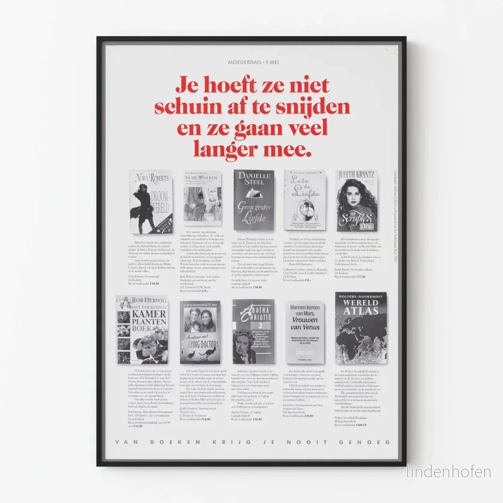 Vintage holländsk poster för Mors dag - Litterär väggdekoration