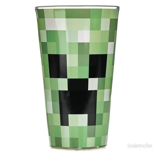 Minecraft Creeper glasbehållare, 414 ml, grön 5055964743765