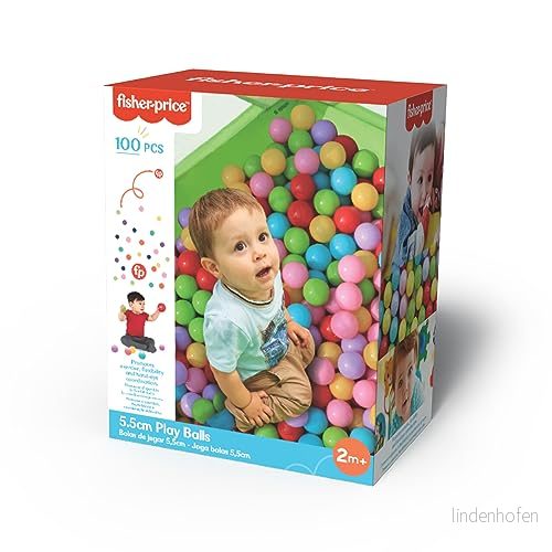DQB DeQUBE Fisher Price Pack med 100 Flerfärgade bollar 6 Olika Färger Diameter 5,5 cm (Deqube 920D00176) 8436600331763