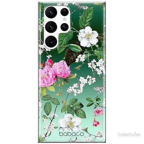 ERT GROUP mobiltelefonfodral för Samsung S22 ULTRA originalt och officiellt licensierat Babaco mönster Flowers 035 optimalt anpassad till formen på mobiltelefonen, fodral tillverkad av TPU plast 5905131295590