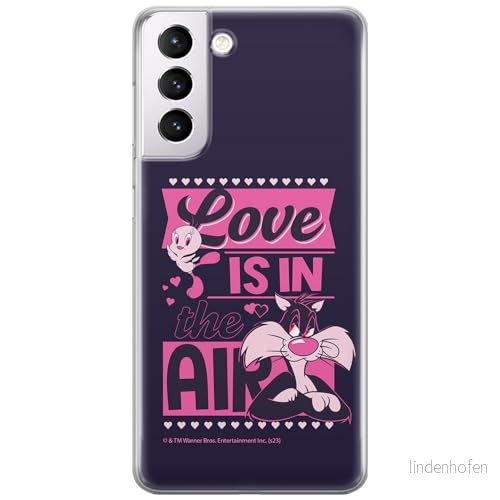 ERT GROUP mobiltelefonfodral för Samsung S21 originalt och officiellt licensierat Looney Tunes mönster Sylvester & Tweety 007 anpassad till formen på mobiltelefonen, fodral tillverkad av TPU plast 5905795122997