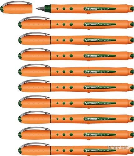 Rollerballpenna STABILO worker + Medium ask med 10 Grön 4006381197861