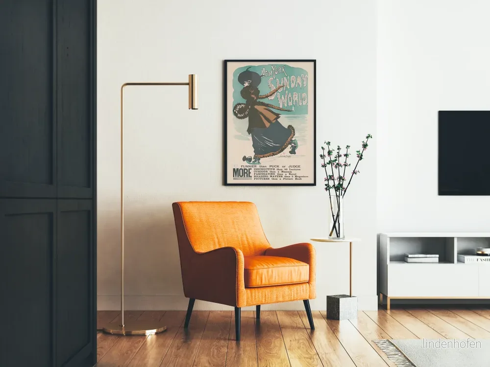 Vintageposter av New York Sunday World - Modeillustration på is - Bild 2