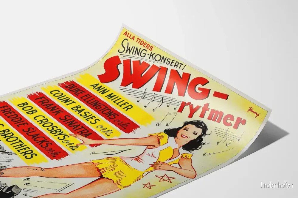 Vintageposter Swing-rytmer - retro musikkonstnärlig väggdekoration - Bild 3
