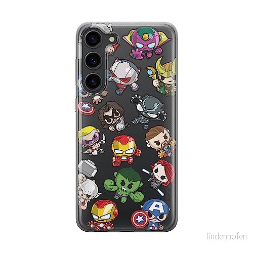 ERT GROUP mobiltelefonfodral för Samsung S23 PLUS originalt och officiellt licensierat Marvel mönster Avengers 024 optimalt anpassad till formen på mobiltelefonen, gedeeltelijk transparant 5905511448783