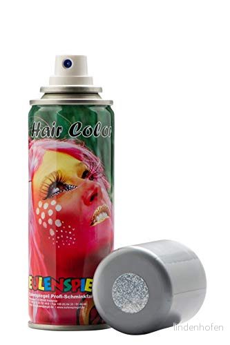 Eulenspiegel 11007857 Glitter hårspray, Silver, 125 ml 4028362819517