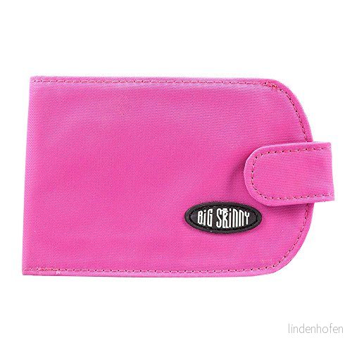 Big Skinny Taxicat för kvinnor dubbelvikt smal plånbok, rymmer upp till 25 kort fuchsia En storlek 815456011087
