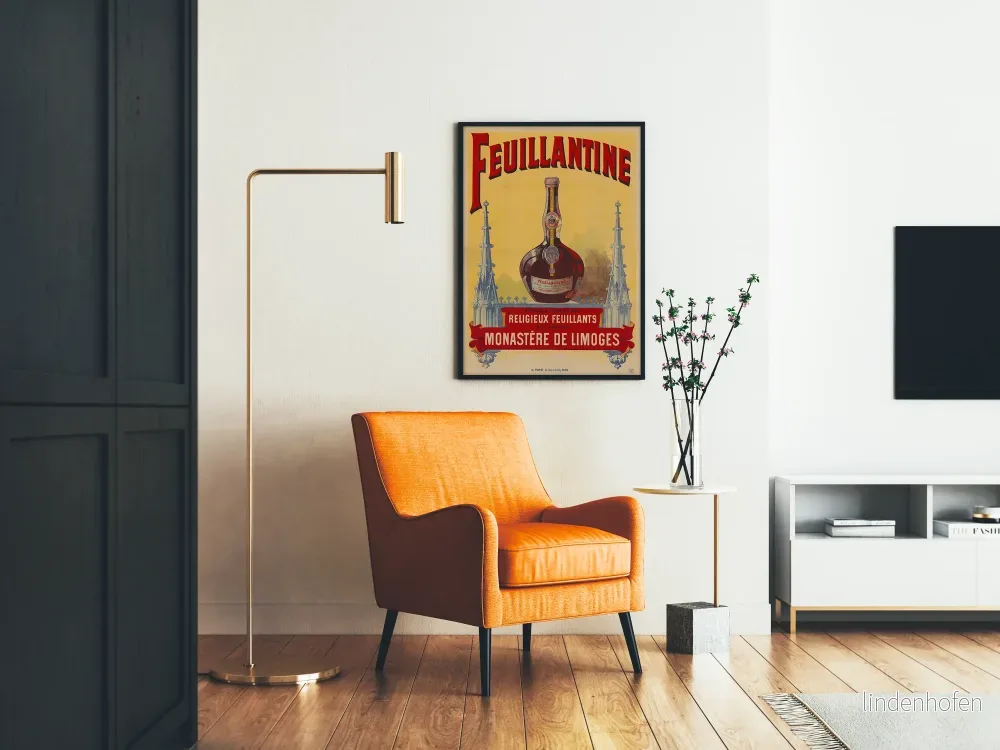 Vintageposter för Feuillantine Likör från Limoges kloster - Bild 2