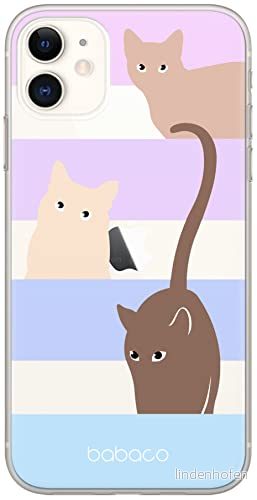 ERT GROUP mobiltelefonfodral för Iphone 11 originalt och officiellt licensierat Babaco mönster Cats 014 optimalt anpassad till formen på mobiltelefonen, gedeeltelijk transparant 5905131067142