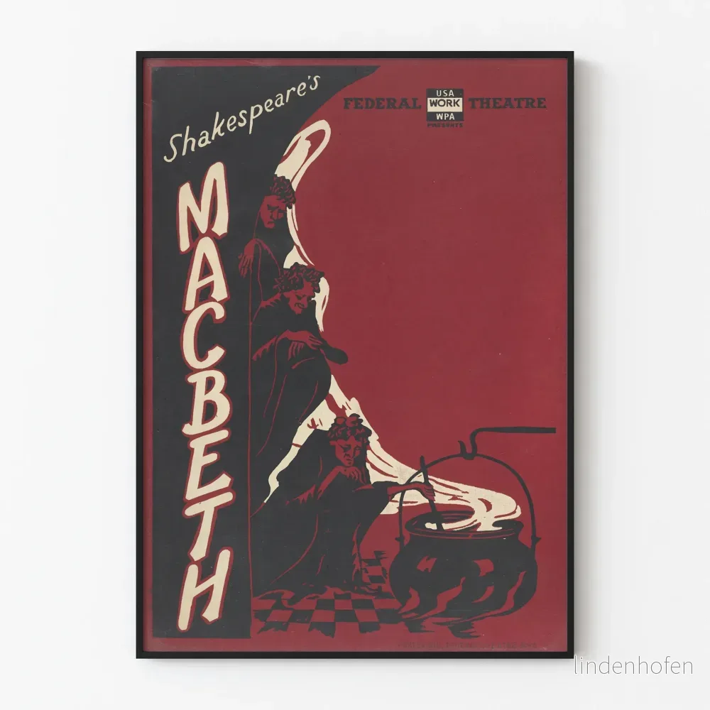 Vintage Macbeth-poster av Shakespeare – Federalteatern USA
