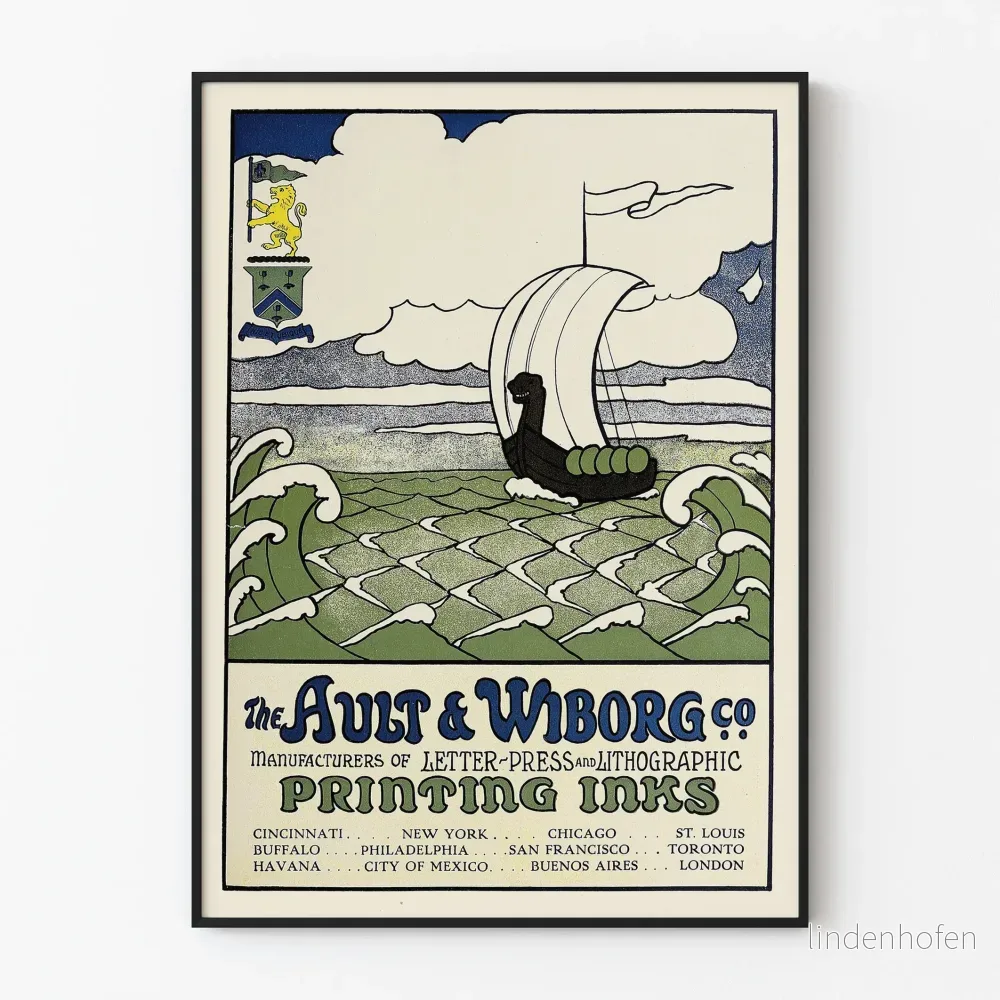 Vintageposter Ault & Wiborg - Klassisk tryckbläck
